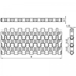 HAASBELTS Plastic Modular Belt Perforated Top 5936