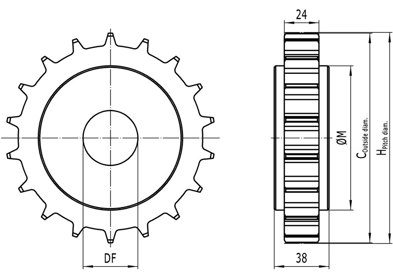 Classic sprockets, machined– 1005