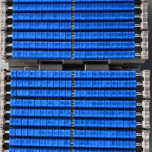 Double hinge LBP821 series low backline pressure chains