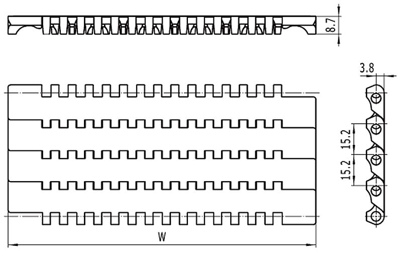 Flat Top 1100 Straight Run Plastic Modular Conveyor belt (10)