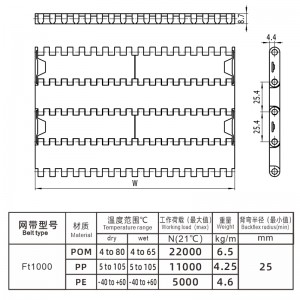 HAASBELTS Conveyor Flat Top 1000 series Plastic Modular Belt